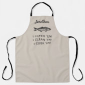 Vis Humor Gepersonaliseerd Geschenk voor Visser Schort (Voorkant)