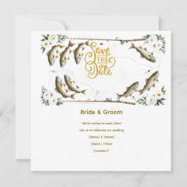 Vis Huwelijk thema voor liefhebbers van vissen Save The Date