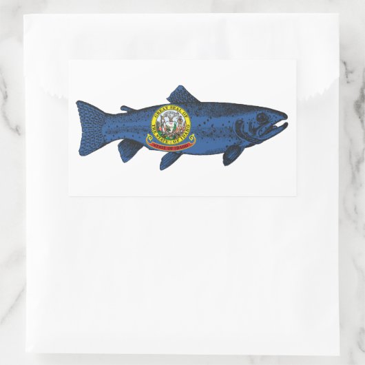 Vis Idaho forel Rechthoekige Sticker (Tas)