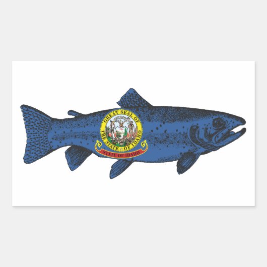 Vis Idaho forel Rechthoekige Sticker (Voorkant)