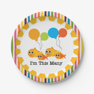 Vis ik ben zo'n vierde Happy Birthday Paper Bord