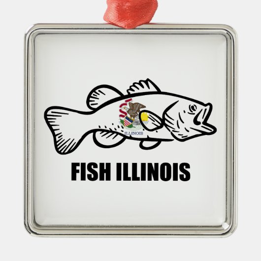 Vis Illinois Baars Metalen Ornament (Voorkant)
