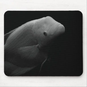 Vis in aquarium - zwart-wit kunstfoto muismat