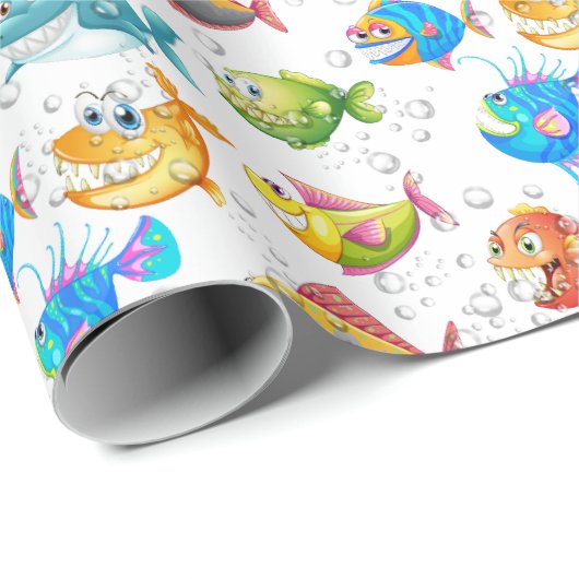 Vis in bubbels cadeaupapier (Rol Hoek)