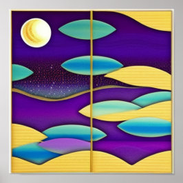 Vis in de lucht en het Poster van het Zee