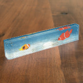 vis in de oceaan naambordje (Zijkant)