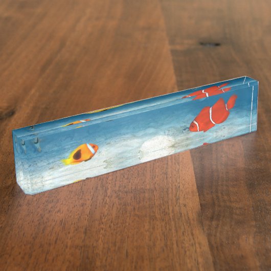 vis in de oceaan naambordje (Zijkant)