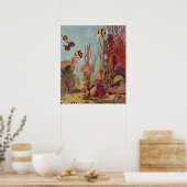 vis in de oceaan, tropisch koraal Angelfish Poster (Keuken)