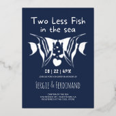Vis in de zee Nautical marine koppels douche  Folie Uitnodiging (Voorkant)