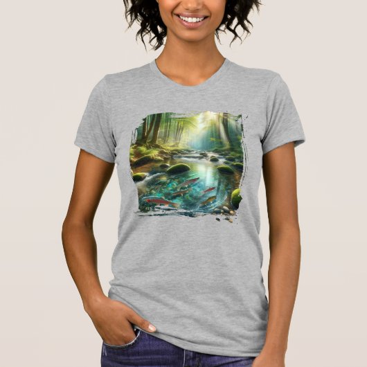 Vis In Een Beek T-shirt (Voorkant)