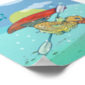 Vis in een kajak poster (Hoek)