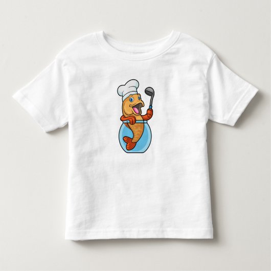 Vis in glas als Cook met soep Kinder Shirts (Voorkant)