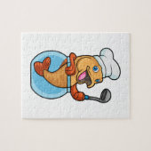 Vis in glas als Cook met soep Legpuzzel (Horizontaal)