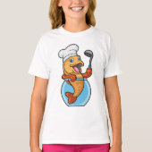 Vis in glas als Cook met soep T-shirt (Voorkant)