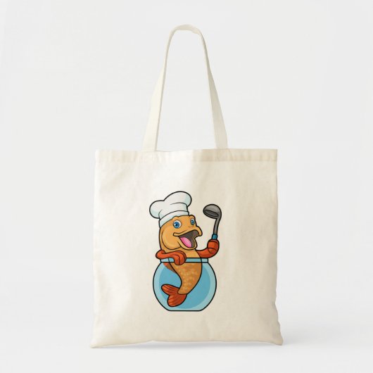 Vis in glas als Cook met soep Tote Bag (Voorkant)