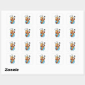 Vis in glas als Cook met soep Vierkante Sticker (Vel)