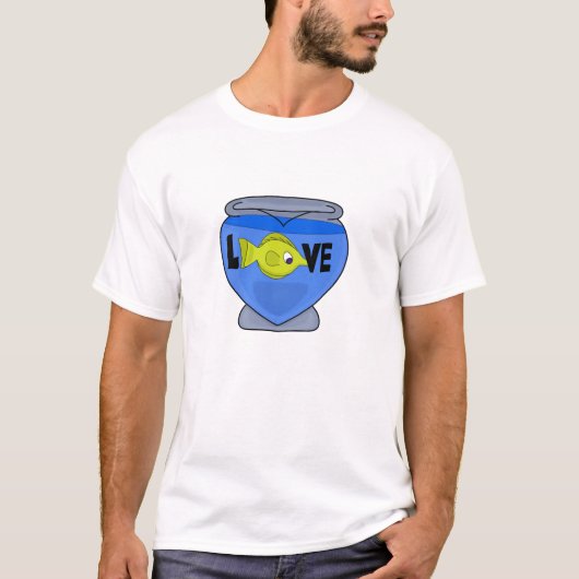 Vis in het aquarium met liefde t-shirt (Voorkant)