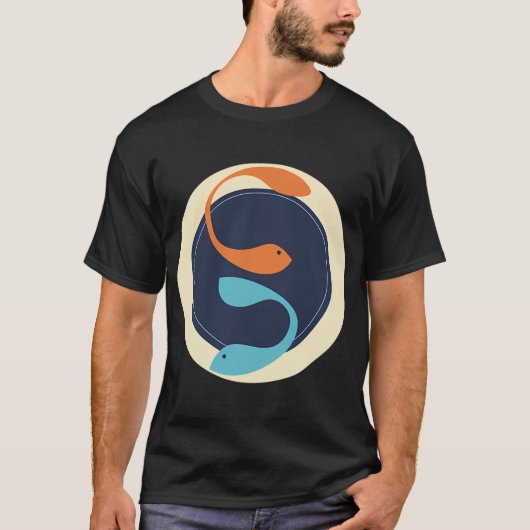 vis in het blauw t-shirt (Voorkant)