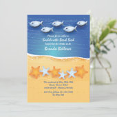 Vis in het Zee Bachelorette Party Invitation Kaart (Staand voorkant)