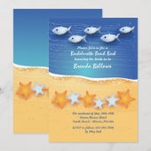 Vis in het Zee Bachelorette Party Invitation Kaart (Voorkant / Achterkant)