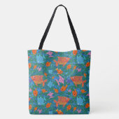 Vis in het Zee, Kleurrijk, Fun Pattern Tote Bag (Achterkant)