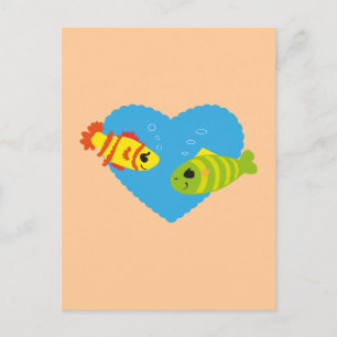 Vis in liefde briefkaart