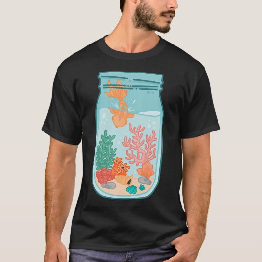 vis in pot t-shirt (Voorkant)