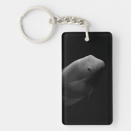 Vis in tank - foto van zwart-witkunst sleutelhanger (Voorkant)