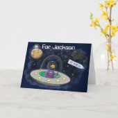 Vis in UFO-cartoon Kaart (Gele Bloem)