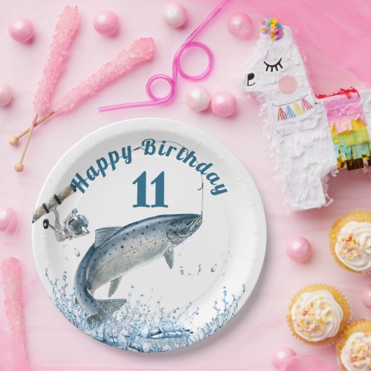 Vis in water 11e Bord op jaarpapier (Feest)