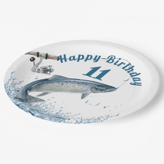 Vis in water 11e Bord op jaarpapier (Gekanteld)