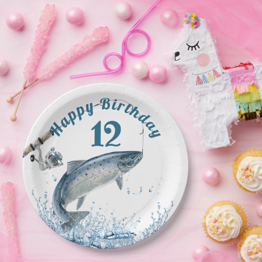 Vis in water 12e verjaardag Bord (Feest)