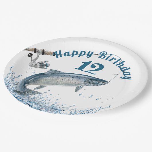 Vis in water 12e verjaardag Bord (Gekanteld)