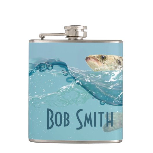 vis in water heupfles (Voorkant)