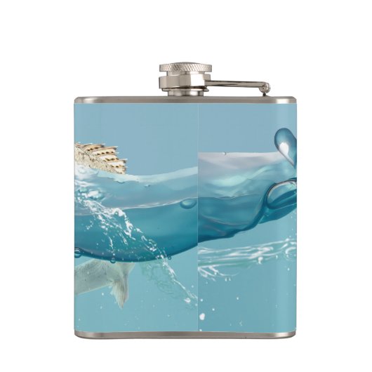 vis in water heupfles (Achterkant)