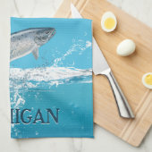 Vis in water in Michigan Theedoek (Quarter Fold)