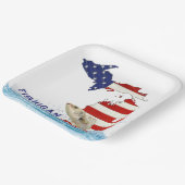 Vis in water met vlag Michigan Papieren Bordje (Gebogen)