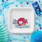 Vis in water papieren bordje (Feest)