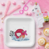 Vis in water papieren bordje (Feest)