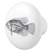 vis in zwart-wit keramische knop (Rechts)