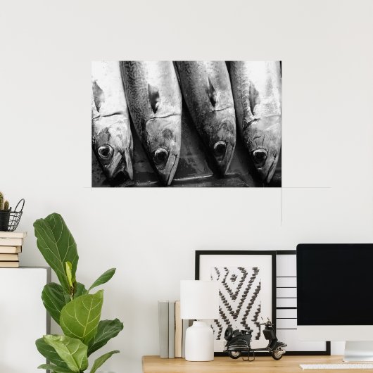 Vis in zwart-wit poster (Thuiskantoor)