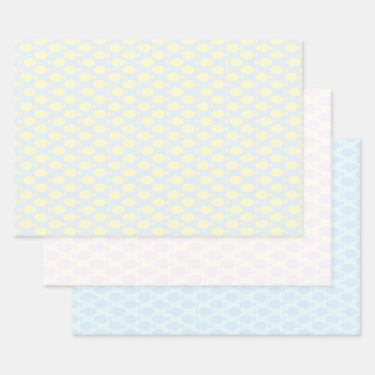 Vis Inpakpapier Plat Vel Set van 3 (Set)