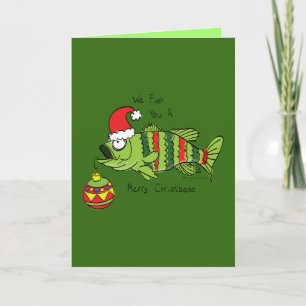 Vis je een vrolijk kerstfeest  -  Kerstkaart voor  Kaart