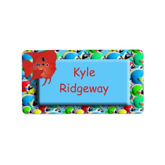 Vis - Jongens school naam label (Voorkant)