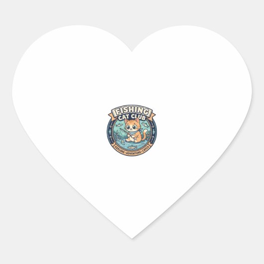 Vis Kat Cute Kat T-Shirt Ontwerp - Vis Kat Hart Sticker (Voorkant)