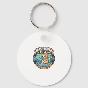 Vis Kat Cute Kat T-Shirt Ontwerp - Vis Kat Sleutelhanger
