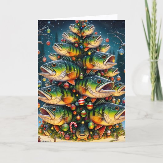 Vis Kerstboom Feestdagen Kaart (Voorkant)