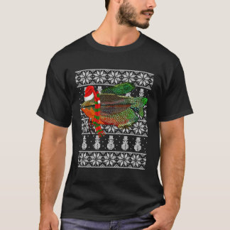 Vis Kerstmis Santa Hat Pearl Gourami lelijk voor K T-shirt