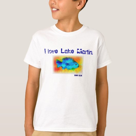 Vis Kinder T-shirt "Lake Martin" Alabama (Voorkant)