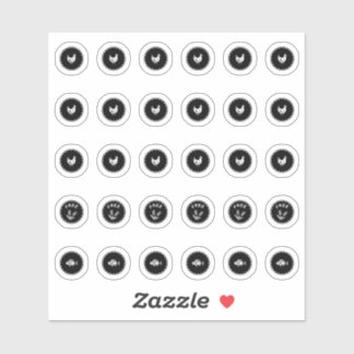 Vis Kip Gluten Vrij Gasten Maaltijd Keuze TM26 Sticker